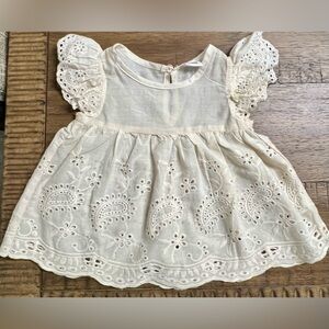 Patpat Cream infant Dress. Size 3-6 months.